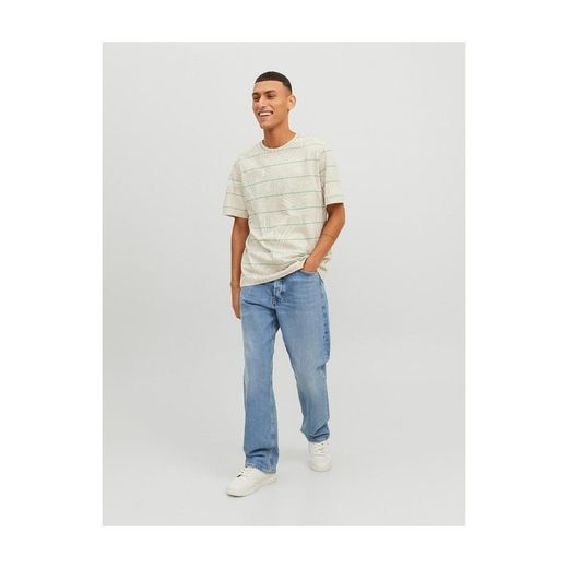 Camiseta m/c con estampado hojas palmera Jack & Jones Bright White