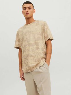 Camiseta m/c con estampado hojas palmera Jack & Jones Crockery