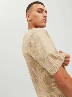 Camiseta m/c con estampado hojas palmera Jack & Jones Crockery