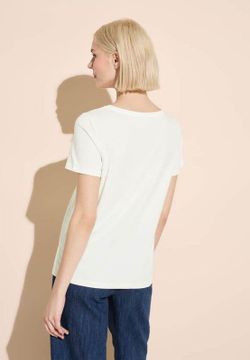 Camiseta m/c con estampado hojas Street One Off White