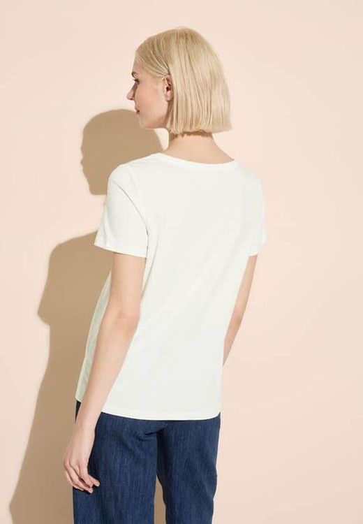 Camiseta m/c con estampado hojas Street One Off White