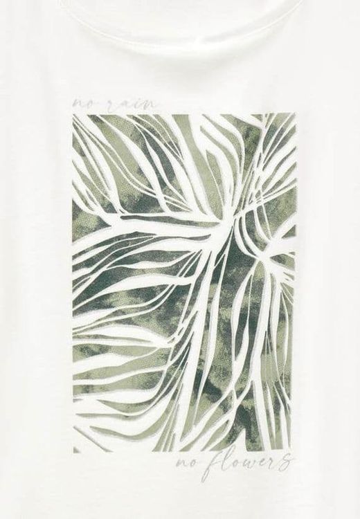 Camiseta m/c con estampado hojas Street One Off White