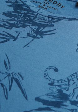 Camiseta m/c con estampado monocolor tigre Superdry Blue