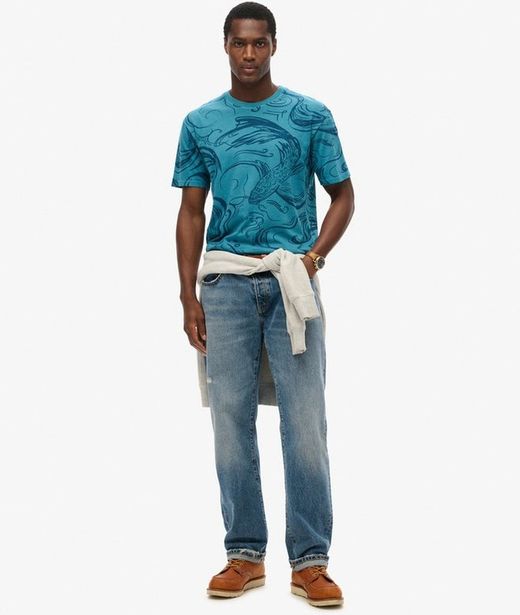Camiseta m/c con estampado olas Superdry Quayside