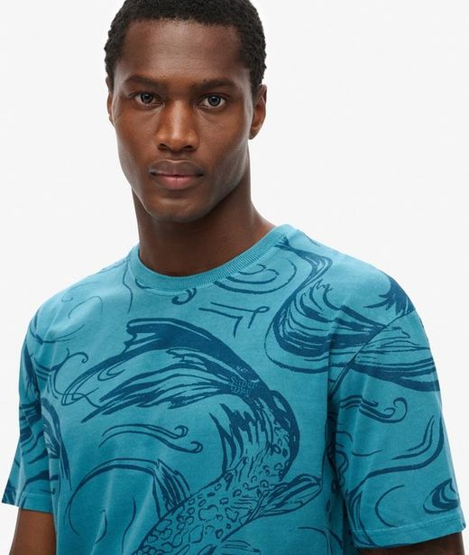 Camiseta m/c con estampado olas Superdry Quayside