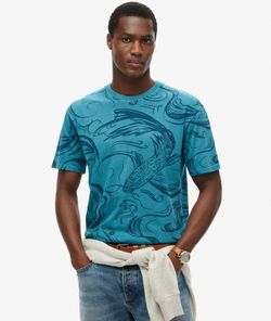 Camiseta m/c con estampado olas Superdry Quayside