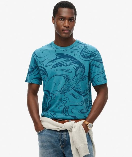 Camiseta m/c con estampado olas Superdry Quayside