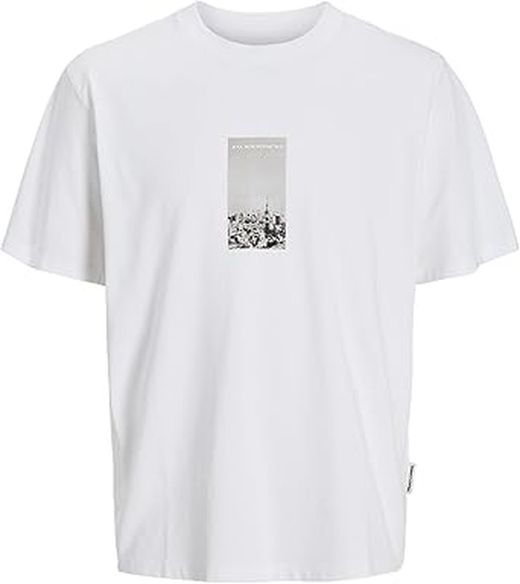 Camiseta m/c con foto ciudad Jack & Jones Bright White