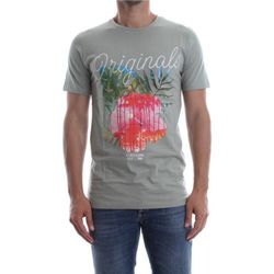 Camiseta m/c con hojas tropicales Jack & Jones Iceberg Green