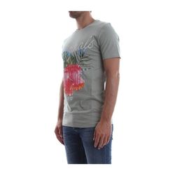 Camiseta m/c con hojas tropicales Jack & Jones Iceberg Green