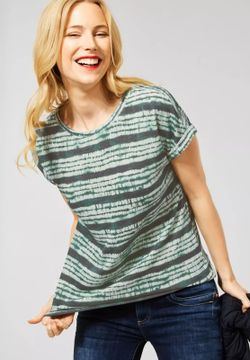 Camiseta m/c con lavado tie-dye Street One Olive Night