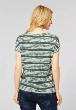 Camiseta m/c con lavado tie-dye Street One Olive Night