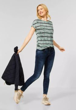 Camiseta m/c con lavado tie-dye Street One Olive Night