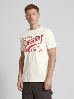 Camiseta m/c con letras branding con efecto metalizado Superdry White