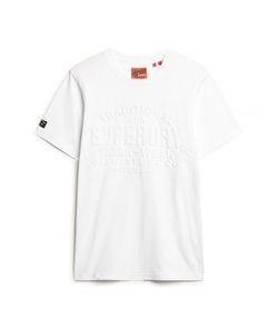 Camiseta m/c con letras branding relieve Superdry Whisper White