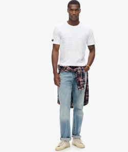 Camiseta m/c con letras branding relieve Superdry Whisper White