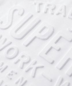 Camiseta m/c con letras branding relieve Superdry Whisper White