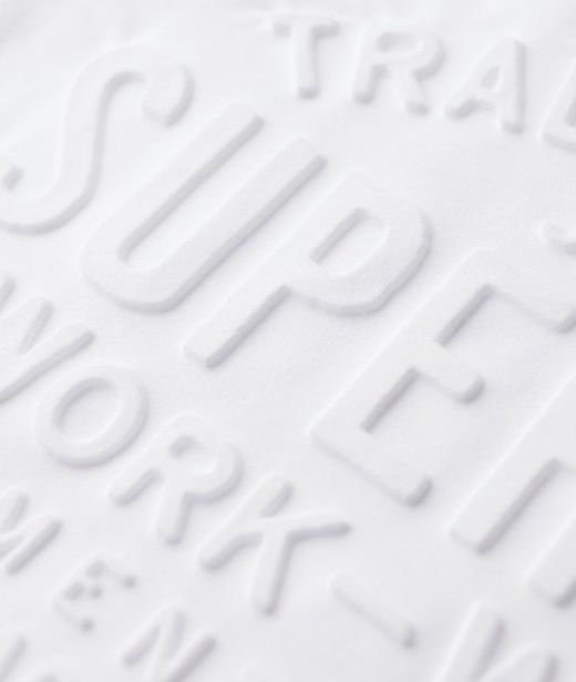 Camiseta m/c con letras branding relieve Superdry Whisper White
