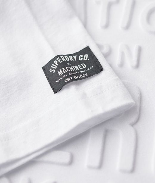 Camiseta m/c con letras branding relieve Superdry Whisper White