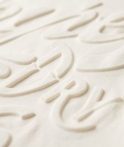 Camiseta m/c con letras branding relieve Superdry Winter White