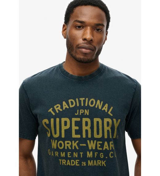 Camiseta m/c con letras branding Superdry Eclipse Navy