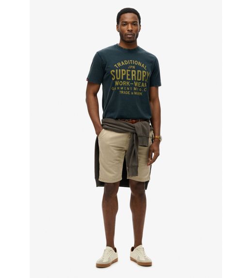 Camiseta m/c con letras branding Superdry Eclipse Navy