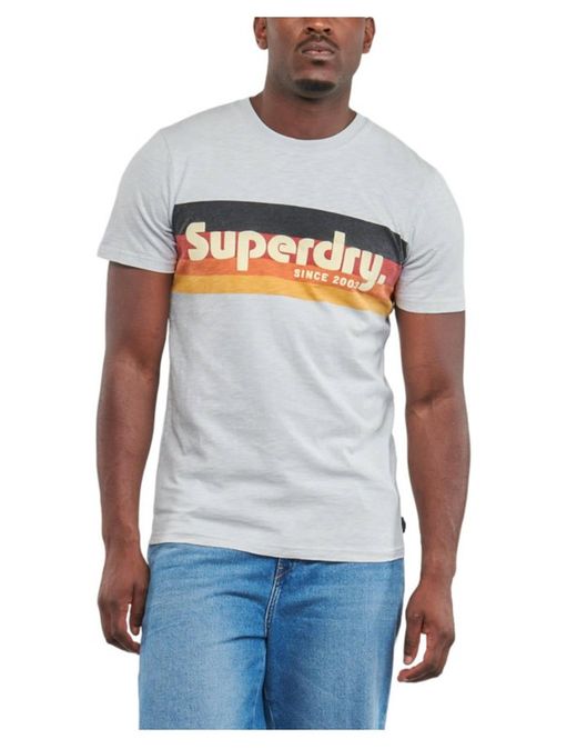 Camiseta m/c con letras branding y efecto delavado Superdry Sea Spray