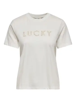 Camiseta m/c con letras Lucky Jdy Cloud Dancer