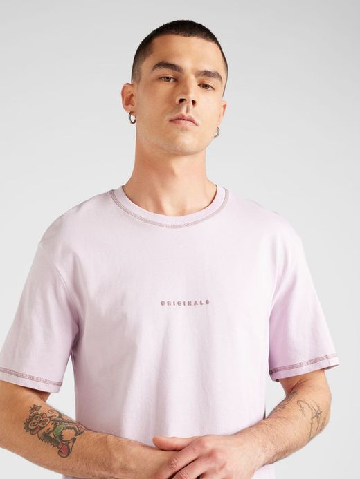 Camiseta m/c con letras pequeñas pecho Jack & Jones Lavender