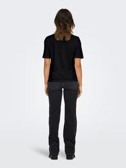 Camiseta m/c con logo lengua bicolor Only Black