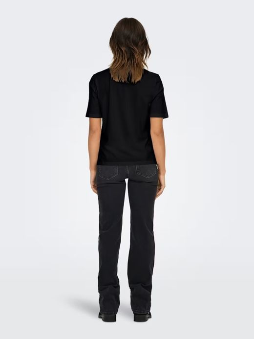 Camiseta m/c con logo lengua bicolor Only Black