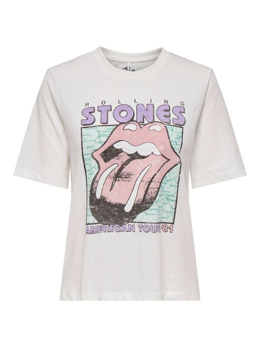 Camiseta m/c con logo lengua multicolor Only Cloud Dancer