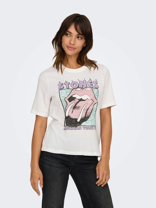 Camiseta m/c con logo lengua multicolor Only Cloud Dancer