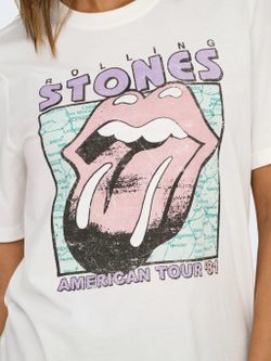 Camiseta m/c con logo lengua multicolor Only Cloud Dancer