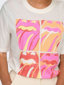 Camiseta m/c con logo lengua multicolor Only Xxxx