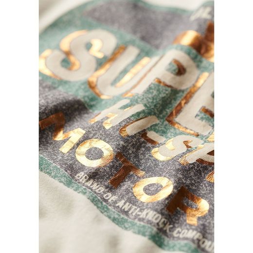 Camiseta m/c con logotipo branding y efecto delavado Superdry Bone White