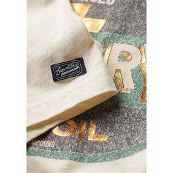 Camiseta m/c con logotipo branding y efecto delavado Superdry Bone White