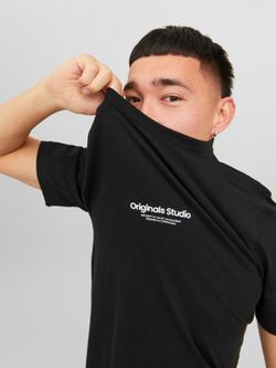 Camiseta m/c con pequeñas letras branding engomadas Jack & Jones Black