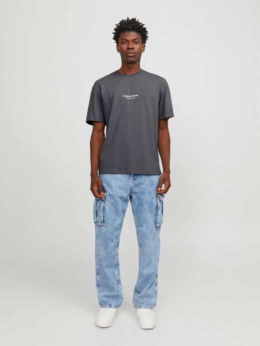 Camiseta m/c con pequeñas letras branding engomadas Jack & Jones Iron Gate