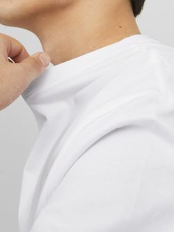Camiseta m/c con pequeñas letras branding engomadas Jack & Jones Bright White