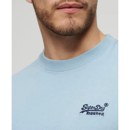 Camiseta m/c con pequeño logotipo branding Superdry Icy Blue