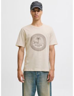 Camiseta m/c con print branding Jack & Jones Moonbean