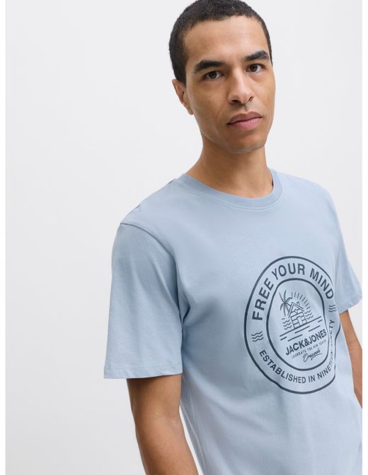 Camiseta m/c con print branding Jack & Jones Mountain Spring
