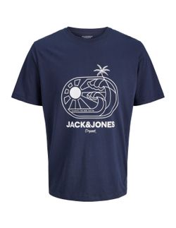 Camiseta m/c con print branding Jack & Jones Navy Blazer