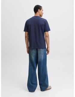 Camiseta m/c con print branding Jack & Jones Navy Blazer