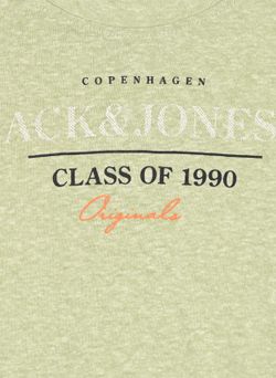 Camiseta m/c con print branding Jack & Jones Oil Green