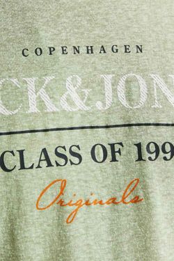 Camiseta m/c con print branding Jack & Jones Oil Green