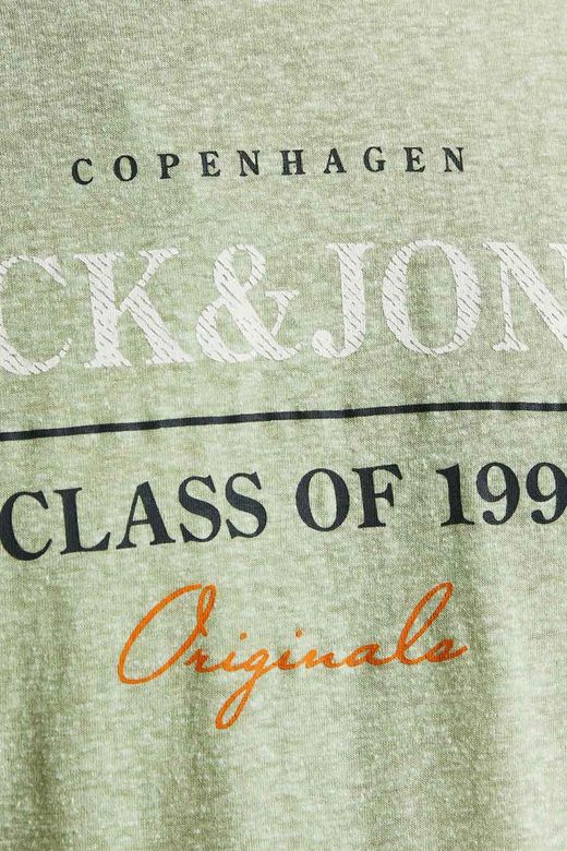 Camiseta m/c con print branding Jack & Jones Oil Green