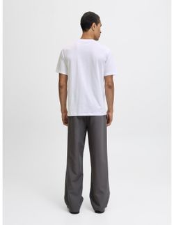 Camiseta m/c con print branding Jack & Jones White