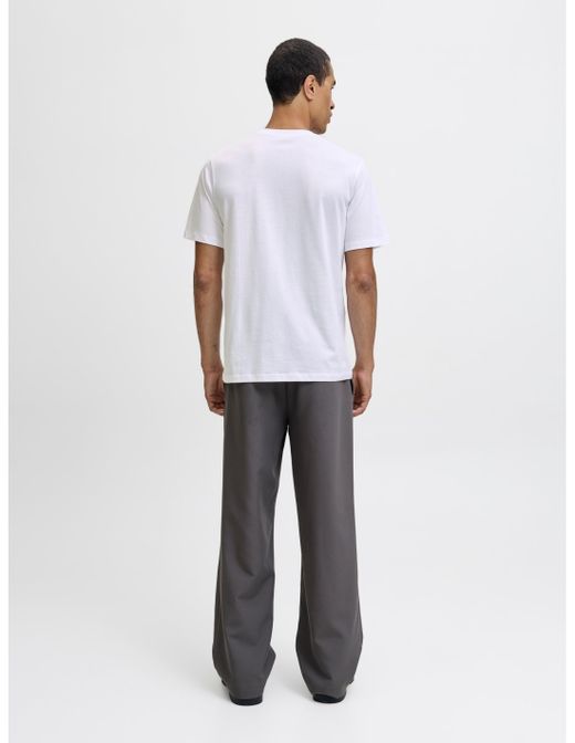 Camiseta m/c con print branding Jack & Jones White